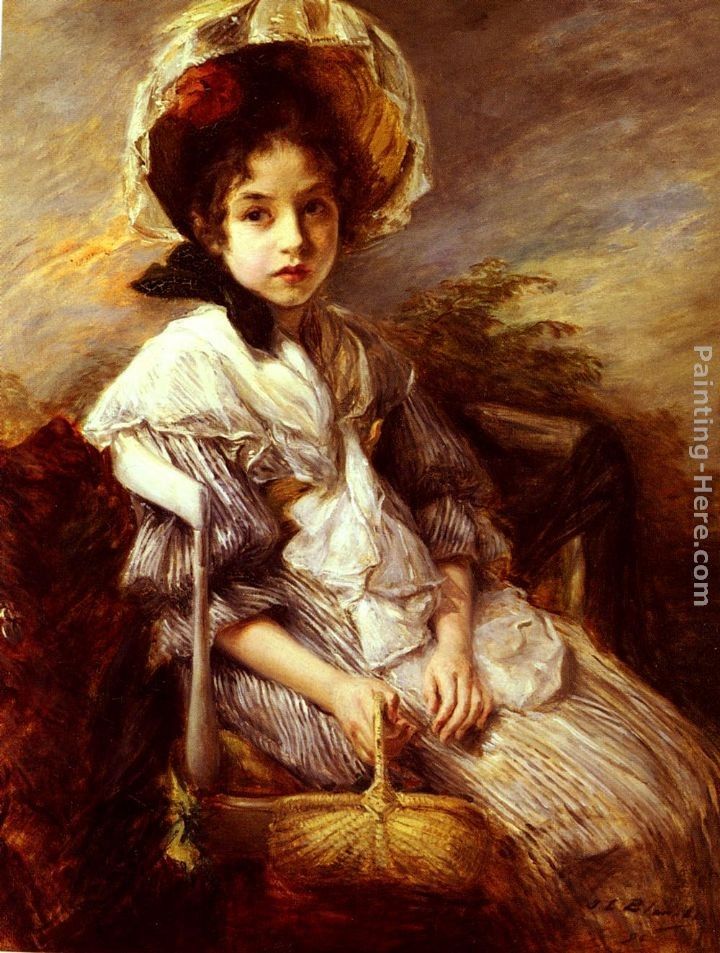 Jacques Emile Blanche Portrait Of A Girl seated In A Landscape